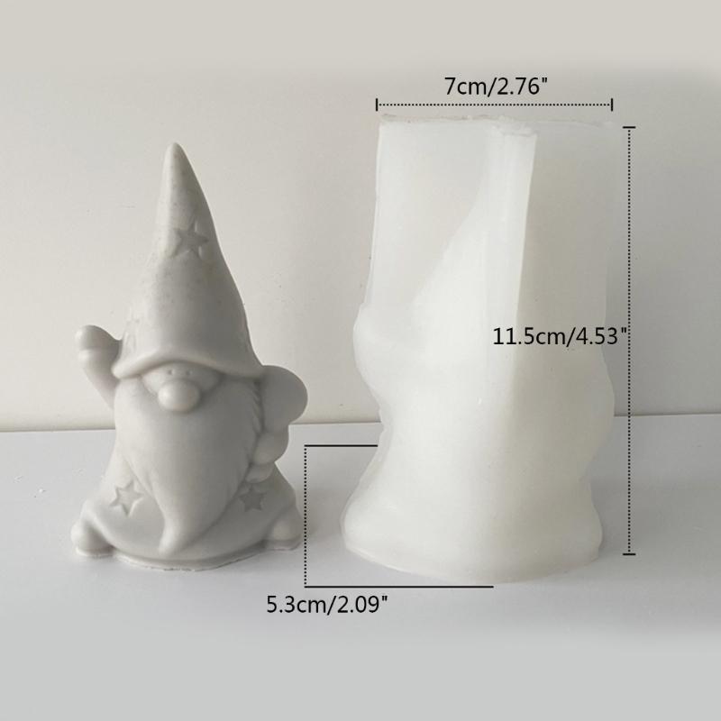 Cute Santa Claus Candle Mold Abstract Resin Epoxy Casting Molds for Christmas Party Decor Ornament Aromatherapy Mold