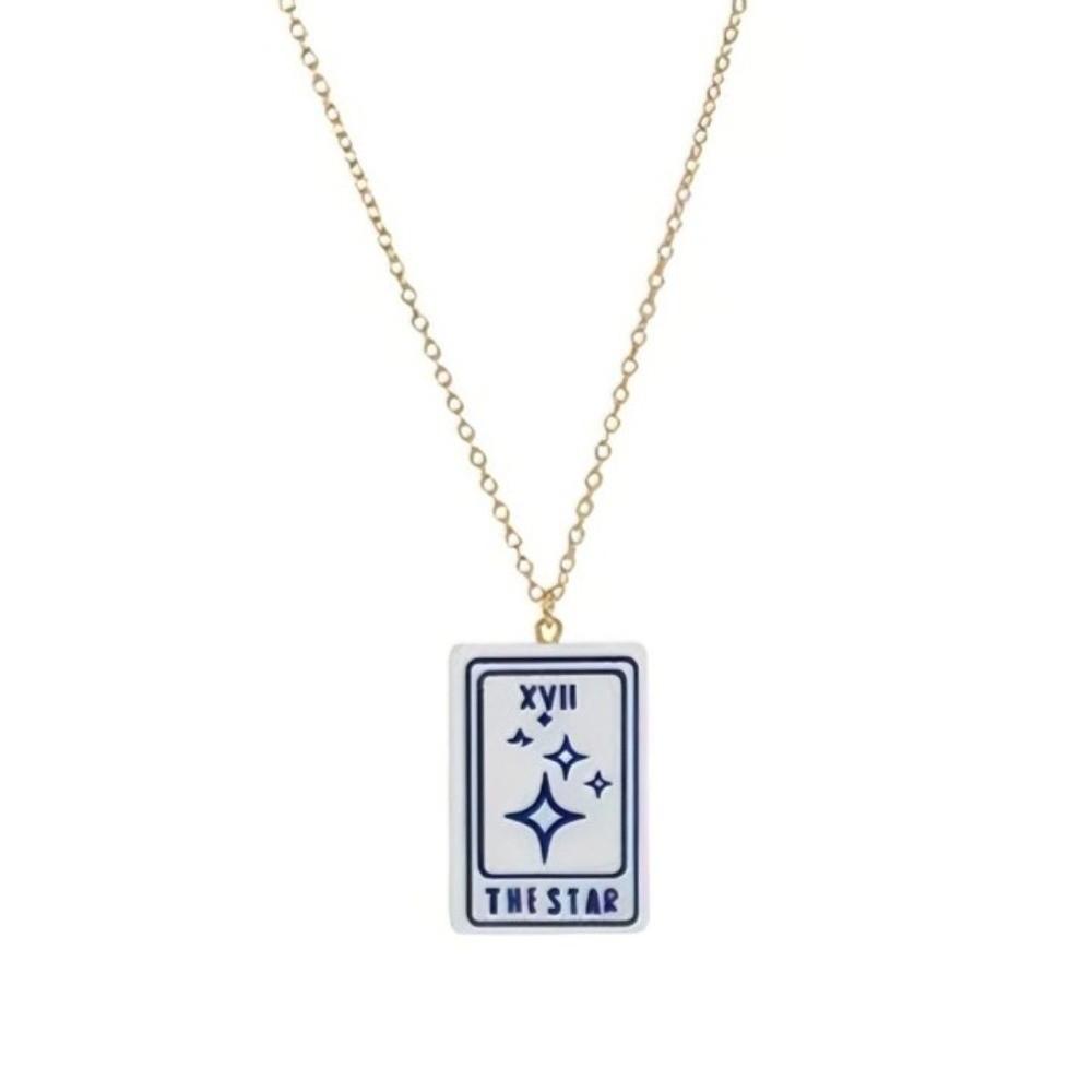 World Rectangle Pendant Necklace Sun Lovers Chain Trendy Enamel Moon Chain Choker  Daily