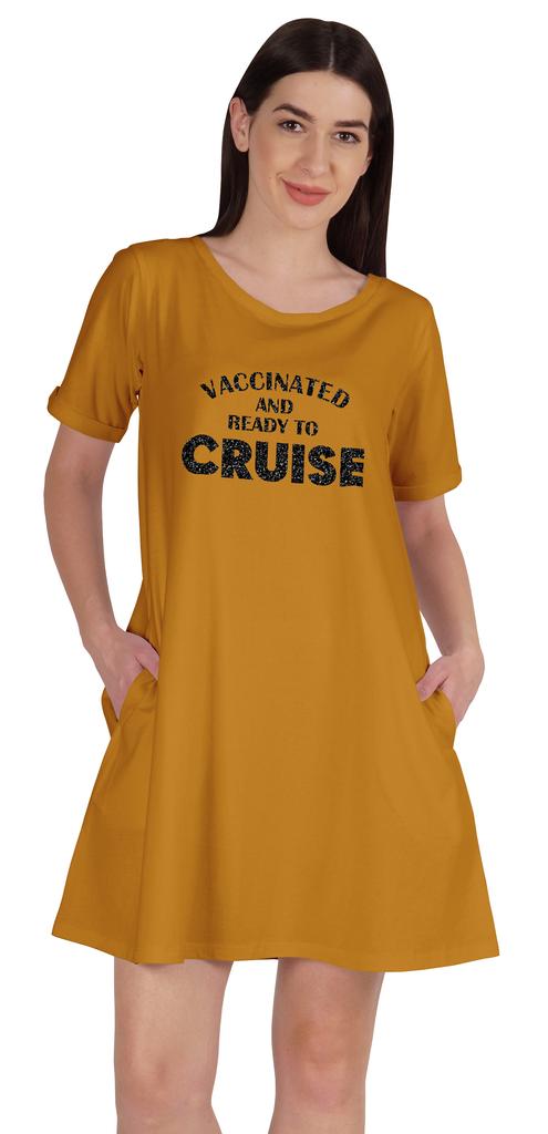 Inkmeso Vacinated And Ready To Cruise T-Shirt Casual Scoop Neck Tunic With