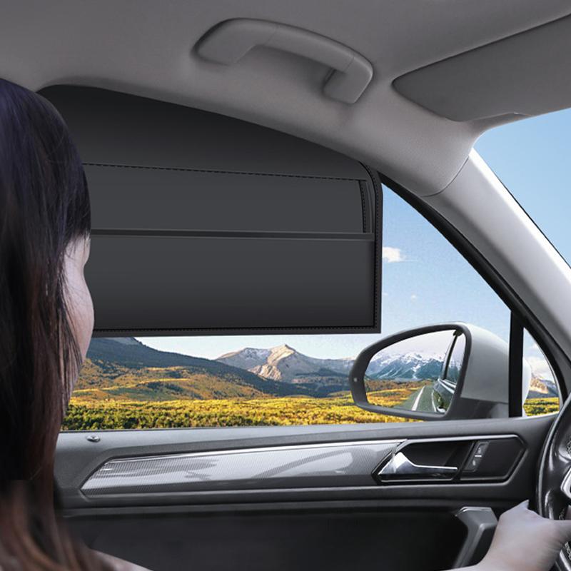 SEAMETAL Magnetischer Auto-Fenster-Sonnenschutz Doppellagiger Sonnenschutz Voll-/Teilweise Abdunkelnder Auto-Vorhang Vorne Hinten Sonnenschirm Mit Aufbewahrungstasche