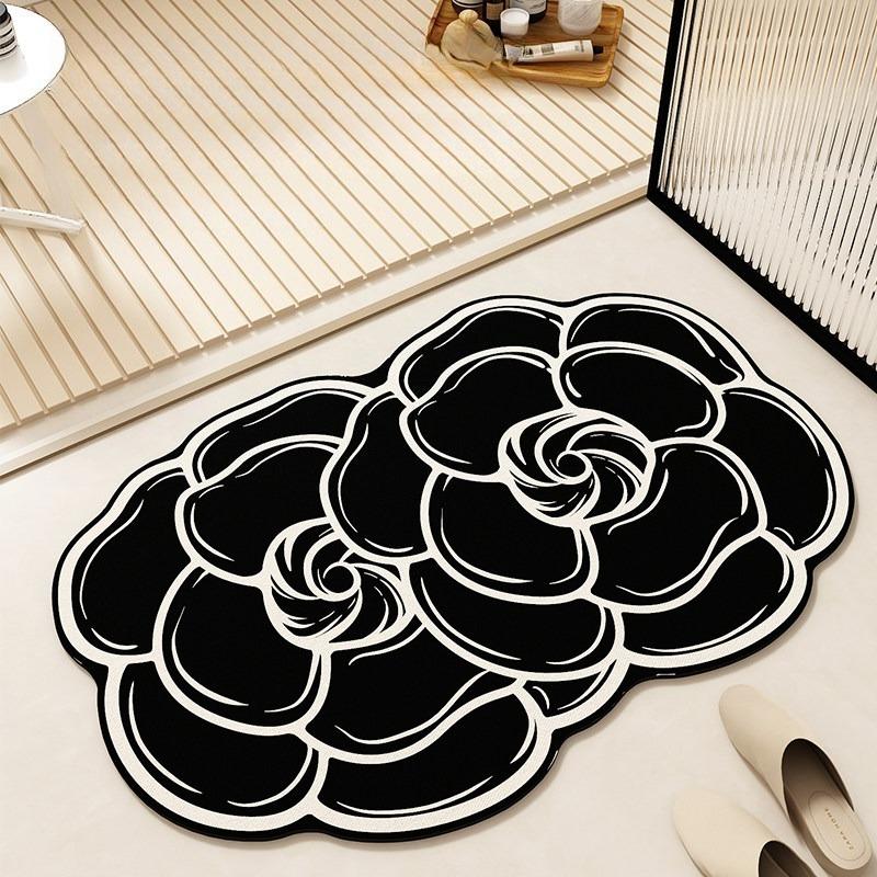 Flower Pattern Bedroom Decor Carpet French Romantic Style Carpets for Living Room Home Washable Floor Mat Anti-slip Bathroom Rug