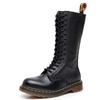 Kong lychee pattern locomotive boots women's British style top layer short boots men's and women's leather boots trend