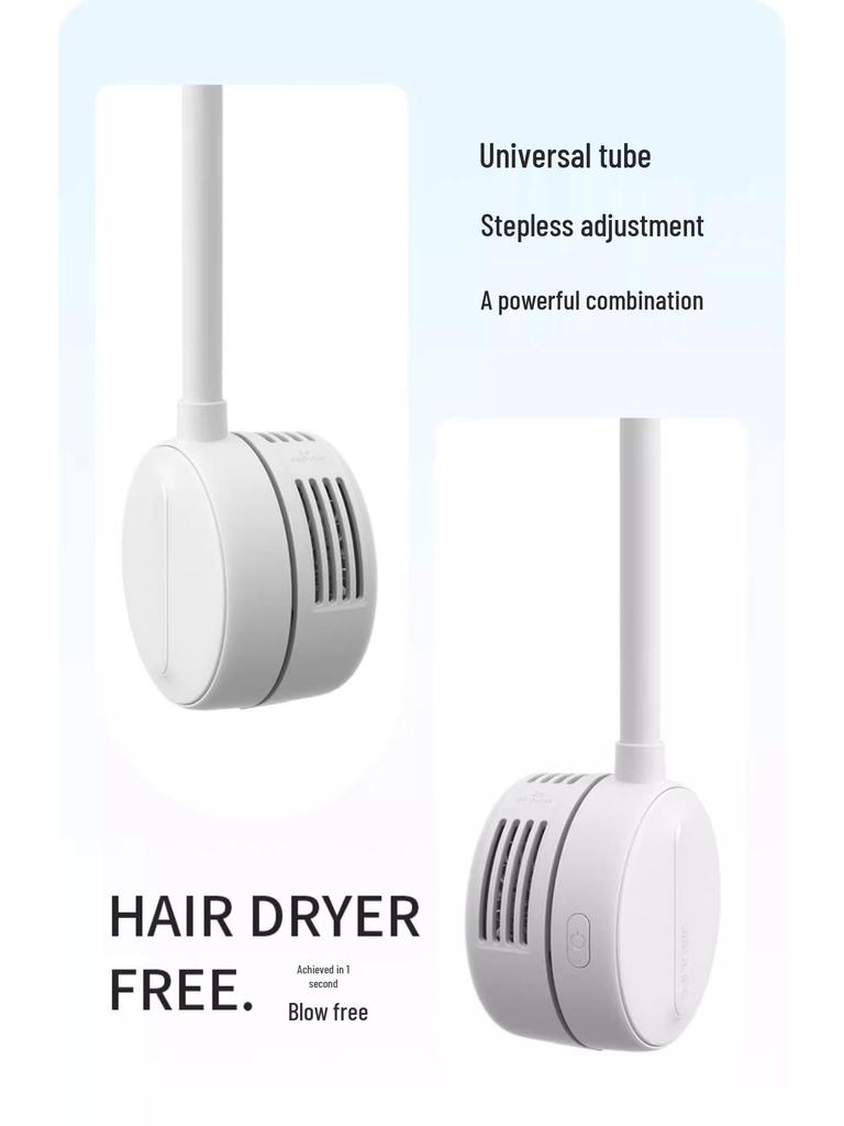 Ji Su Portable Wearable Neck Fan - Low Noise, Leafless, USB Rechargeable