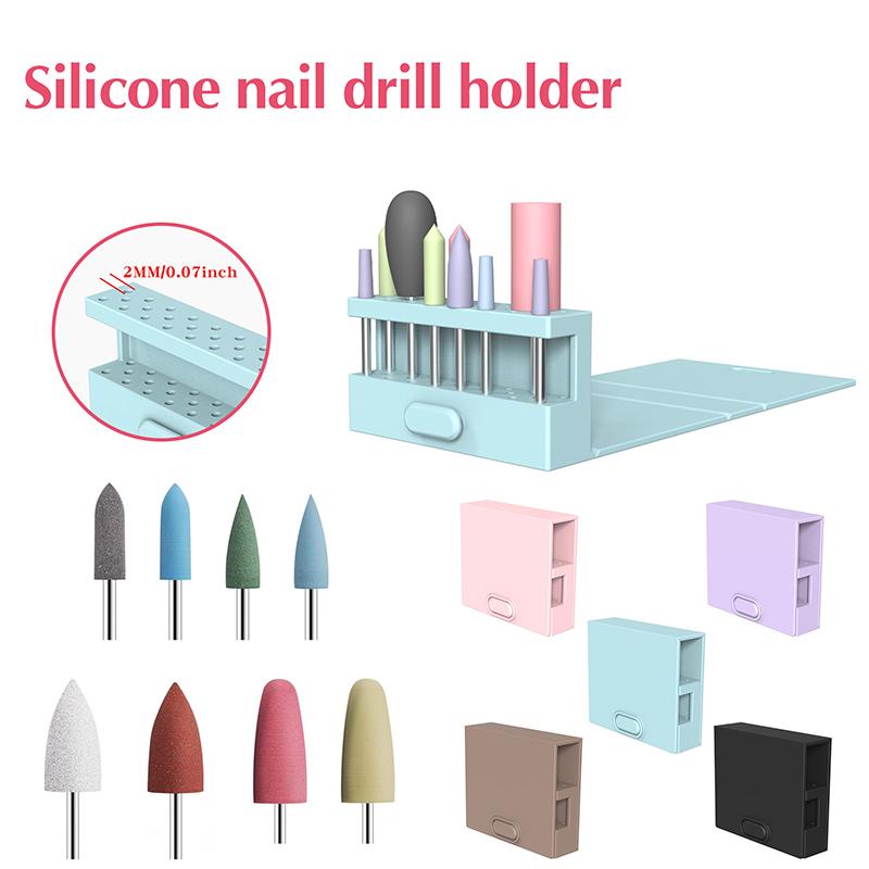 Nagelkunst Bohrer Aufbewahrungsbox Schleifen Polieren Kopf Bit Halter Display Nagelbohrer Organizer Nagelständer Aufbewahrungsbox