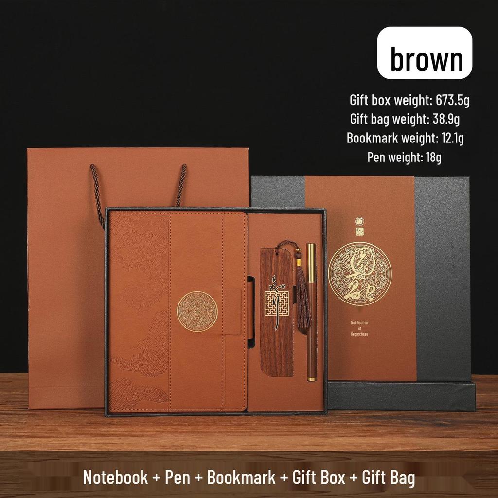 Luxury Mid-Autumn Festival Gift Set with Built-in Pen Holder
