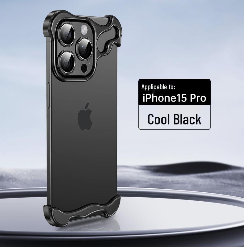 Apple 17Pro & 16Promax Anti-Vingerafdruk Valbestendige Telefoonhoes met Metalen Hoeken en Unieke Vorm.