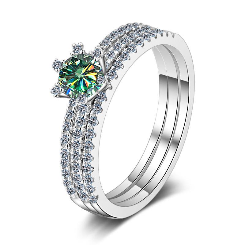 JoyceJelly Women's 0.5 or 1ct D Color Moissanite Diamond Ring Luxury Wedding Engagement Jewelry 925 Sterling Silver Plated Pt950 Gold