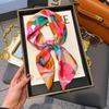 70cm Square Silk-Like Scarf Women Lightweight Fashion Accessory Office Chic Neck Wrap Stylish Print Design