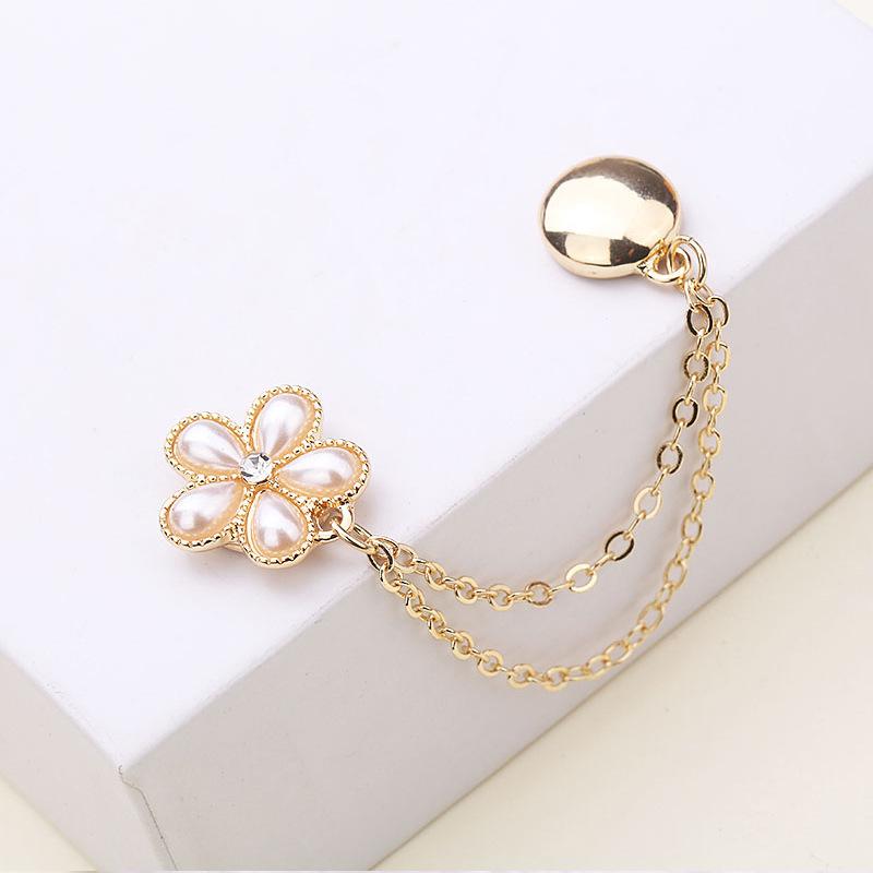 2Pcs Multi-Function Magnetic Clothing Clip With Chain Metal Buttons Clip Clothes Scarf Trouser Legs Cuff Fixing Magnet Pin