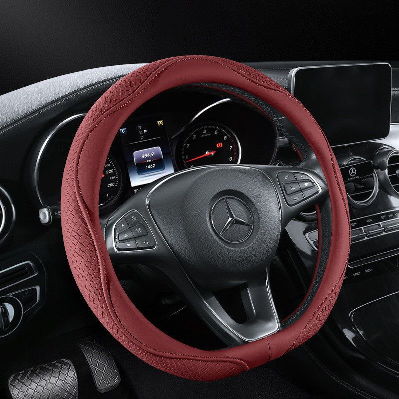 New Car Steering Wheel Cover, Universal for All Seasons, Morandi Color Series, Comfortable and Soft Nappa Leather Steering Wheel Cover
