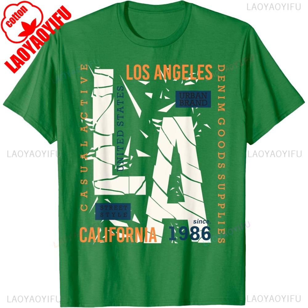 Los Angeles California TShirt Creative Design LA Street Fashion Novel Tshirt Men Women Summer Casual Crewneck Cotton Tee Tops