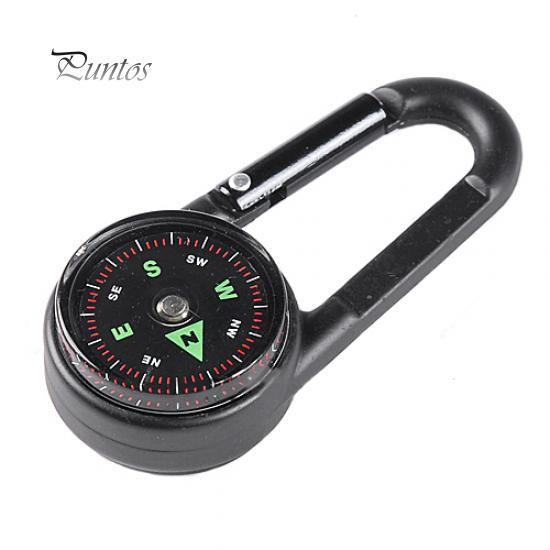 Multifunctional Carabiner Mini Compass + Thermometer + Keychain In 1