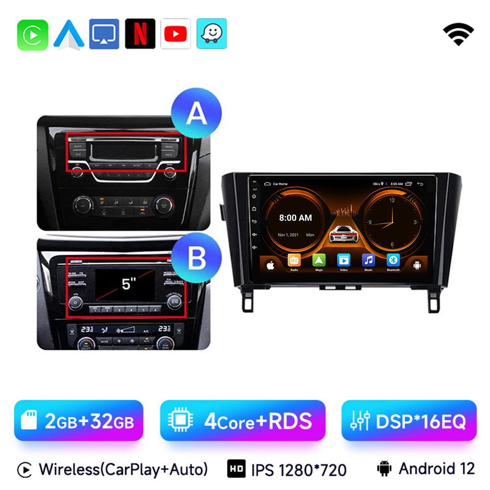 JIUYIN 2 Din Android 12 Car Radio for Nissan Qashqai 2 J11 X-Trail T32 Rogue 2013-2021 Multimedia Player 2Din Carplay Head Unit