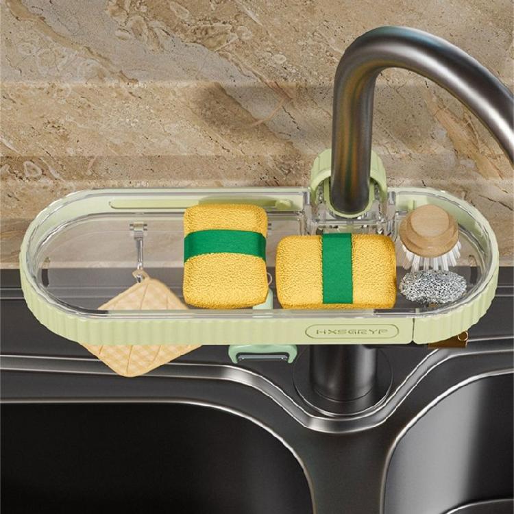 Stable Sink Sponge Shelf Functional Water Tap Sponge Storage Organizer Practical Kitchen Dishes Organizer Rack