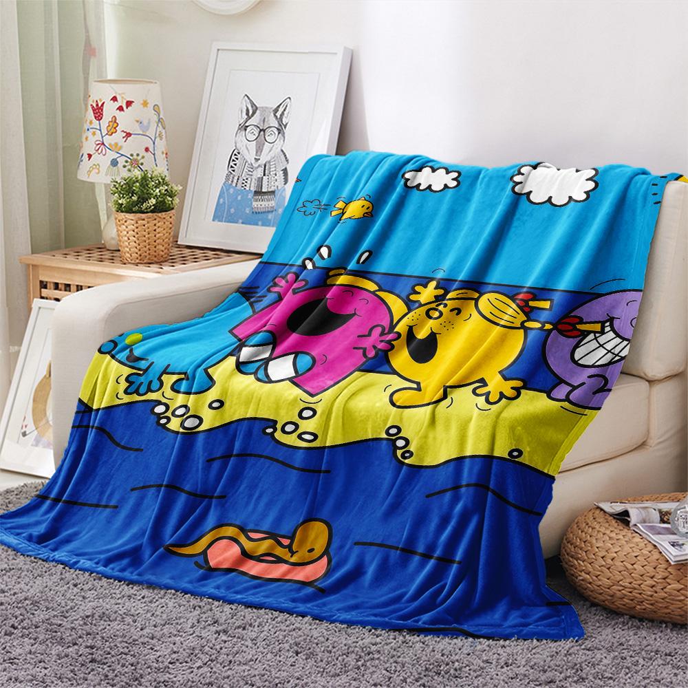 Mr. Men and Little Miss2 Flannel Blanket, High quality Comfortable for All Seasons, Home Decor, Warmth and Comfort