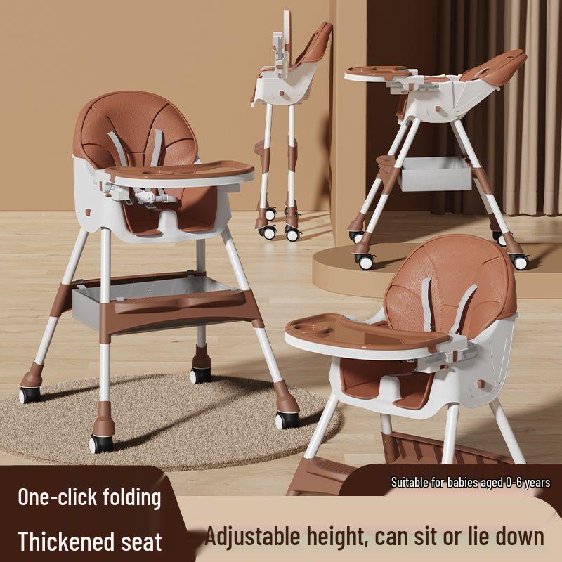 Foldable Multifunctional Baby High Chair - Portable Infant Dining & Activity Seat