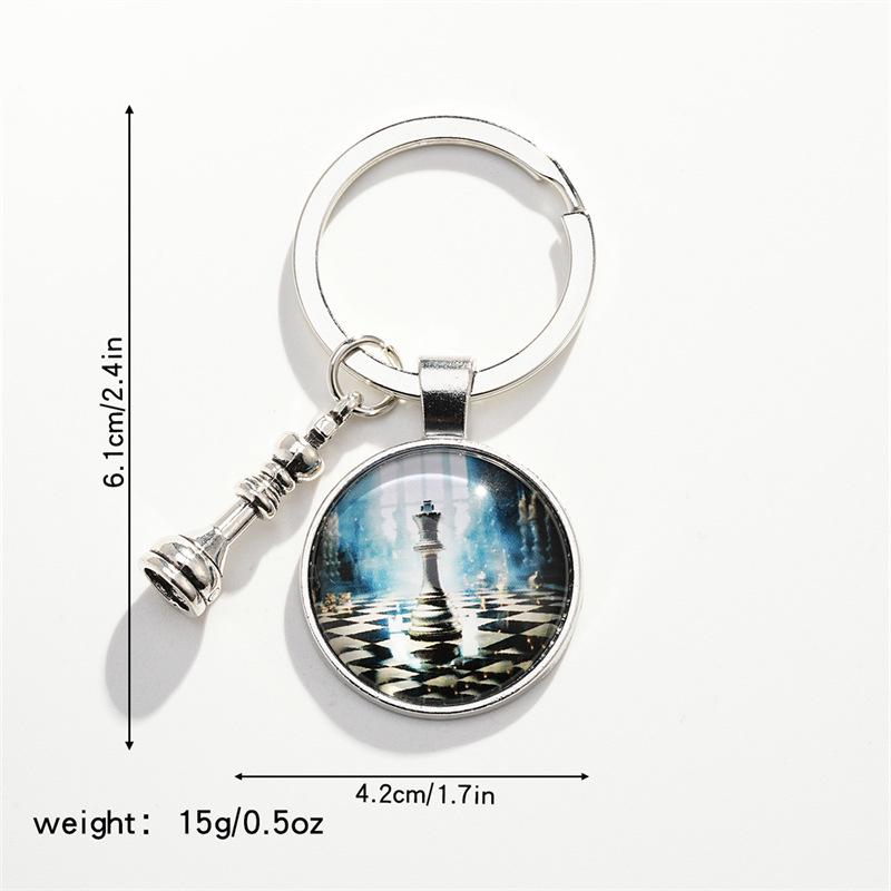 Breloc cu pandantiv șah metalic electroplacat retro european