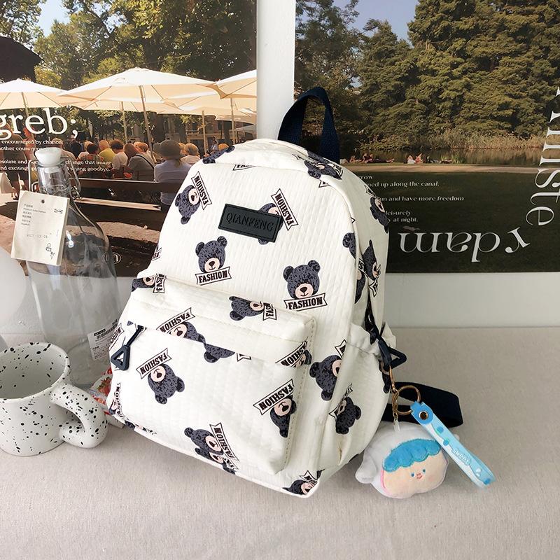 Schoolbag Japanese and Korean fresh and cute wind backpack bear bag junior high school college student simple and versatile lightweight casual