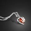 Heart-Shaped Pendant Necklace Single Inlaid Gemstone Platinum-Plated Women'S Simple Collarbone Chain Cold Wind