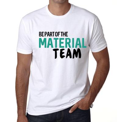 Vintage-T-Shirt für Herren, grafisches T-Shirt, seien Sie Teil des Material-Teams, Weiß