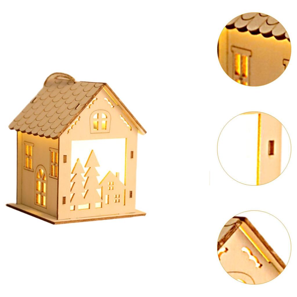 Christmas Tree Hanging Decoration Cabinet Lighted up Christmas Village House