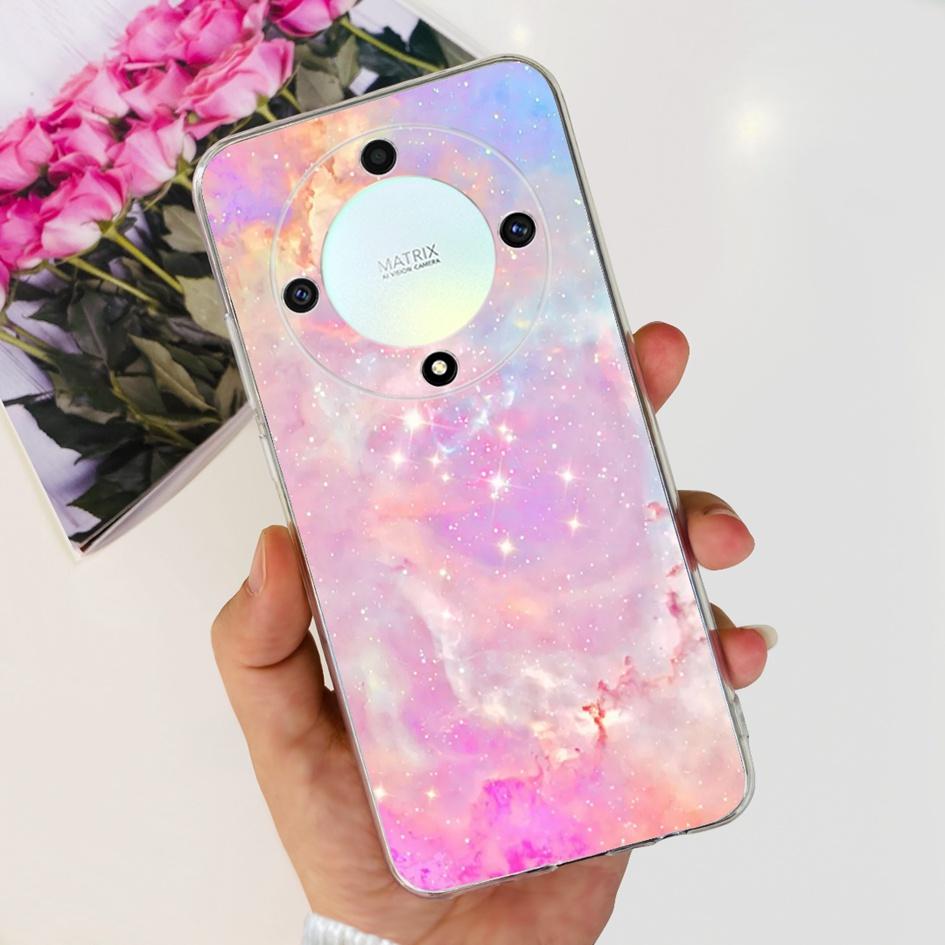 For Honor X9b 5G Case ALI-NX1 Popular Flower Soft Clear Silicon TPU Cover For Honor X9a RMO-NX1 HonorX9 ANY-NX1 Shockproof Funda