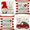 New Christmas Combination Pillowcase Christmas Hat Bell Dwarf Pillowcase Home Holiday Decoration Cushion Cover