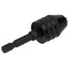 2PCS 1/4 Inch Hex Shank Keyless Drill Chuck Adapter 0.3-6.5mm Chuck Capacity Keyless Design Drill Chuck Converter Black