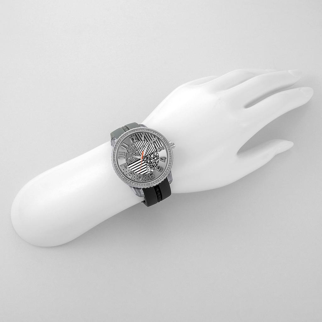 Tendence TY930066 Watch with Silver Stainless Mineral and Quartz Officially Imported Women's 42.5mm Dial, Steel, Glass, Movement, Black,