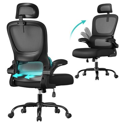 Sedia da Ufficio, Sedia Ergonomica in Rete per Scrivania, con Tessuto a Rete Traspirante a Doppio Strato, Supporto Lombare Dinamico, Poggiatesta Regolabile