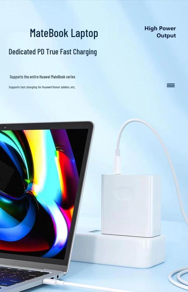 90W GaN Fast Laptop Charger for Huawei, Xiaomi, Dell, HP, and Apple