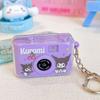 Sanrio Kuromi Cinnamoroll Glowing small camera keychain Kawaii Melody Pochacco Key Ring Camera