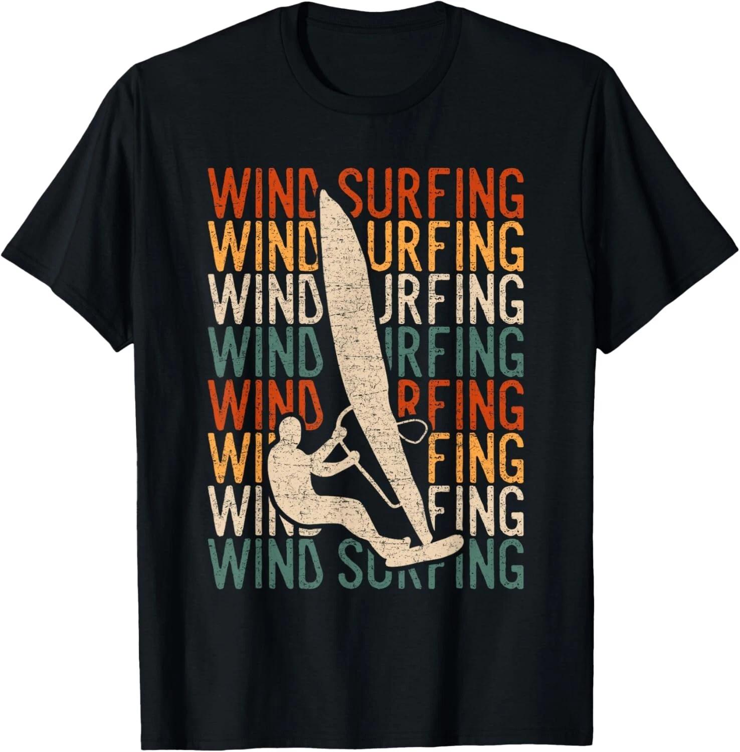 Wind Surfing Retro Vintage Surf Kitesurfing Windsurfing Gift Unisex T-Shirt XL