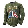 Men's Long Sleeve Casual Printed T Shirt 250 Years 1776 2026 Never Expires America Strong Graphic Top