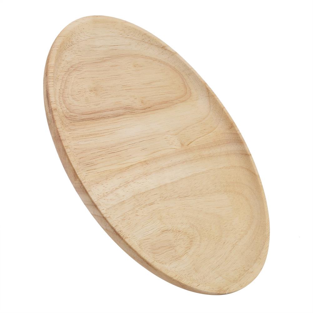 Elegant Round Wood Tea Tray Sushi Snacks Fruits Serving Plate Dish for Home Restaurant 12.5cm