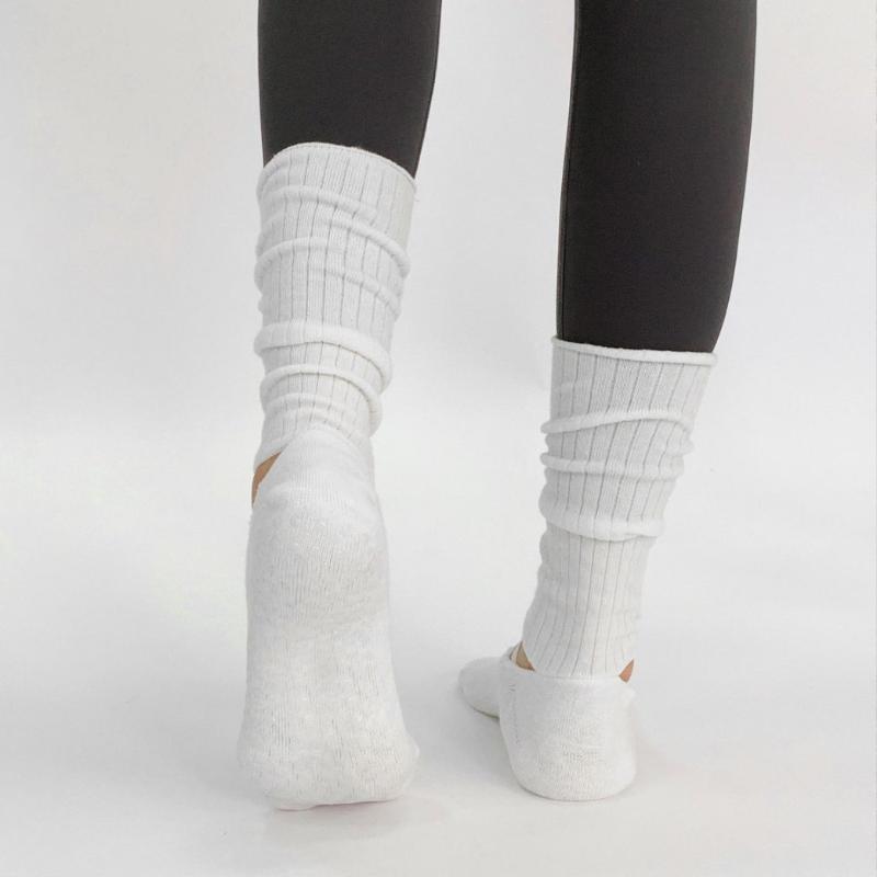 1 Paar Harajuku Street Atmungsaktive Riemchen Griffsocken Baumwolle Pilates Socken Rutschfeste Griffe Schweißabsorbierend Yoga Socken