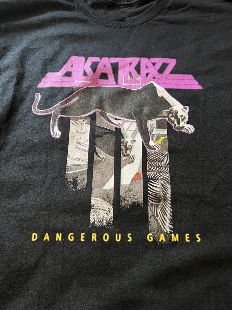 

Alcatrazz - Dangerous Games T-Shirt Cotton Black All Size Gift Fans Shirt BO1370 Unisex T-Shirt XXXL