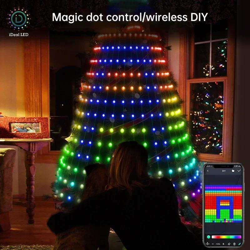 Smart App 400 Leds DIY Christmas Tree Lights APP Control LED String Lights Fairy Garland for Room New Year Tree Decoration Gift