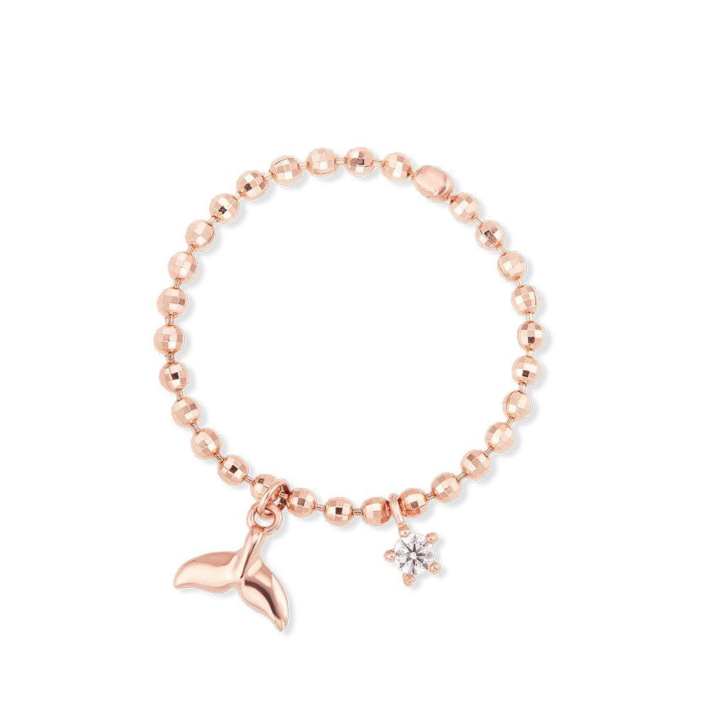 

[Dorocy] 14K Lucky Whale Tail Chain Ring 14K pink gold/ Size: 15