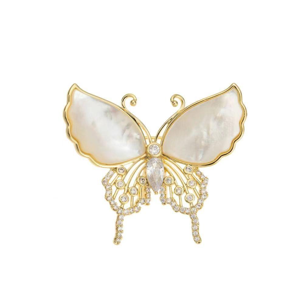 

Elegant Butterfly Brooches Retro Style Safety Pins French Women Lapel Pins Women белый