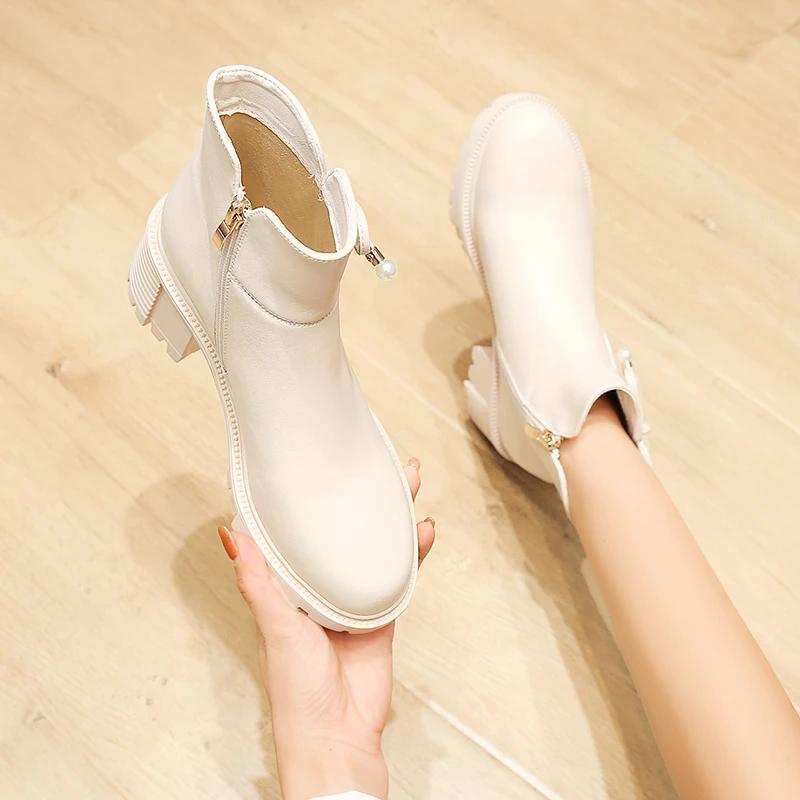 Winter Elegant Ankle Boots Women Korean Fashion Bow Designer Fairy Combat Boots Female Pure Color Non-slip Casual Boots 2024 New