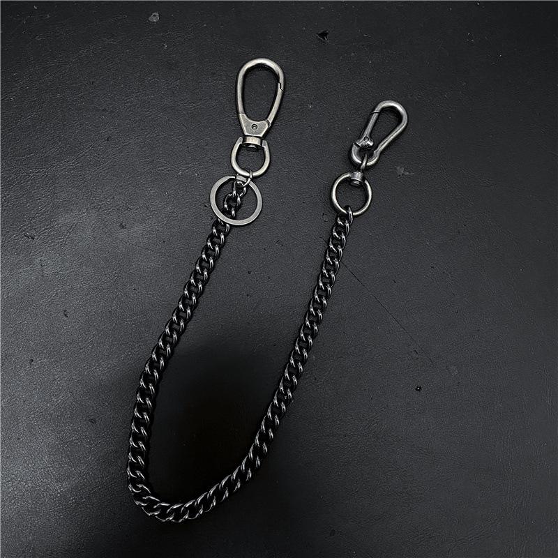 Men's Korean Retro Hip Hop Metal Waist Chain - Punk Gunmetal Pant Accessory