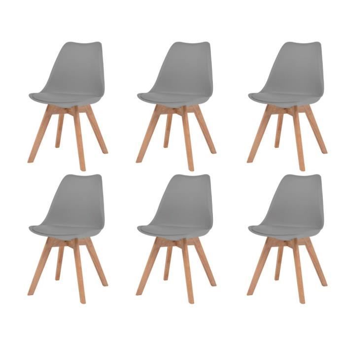 VidaXL Chaises de salle à manger 6 pcs Gris Similicuir