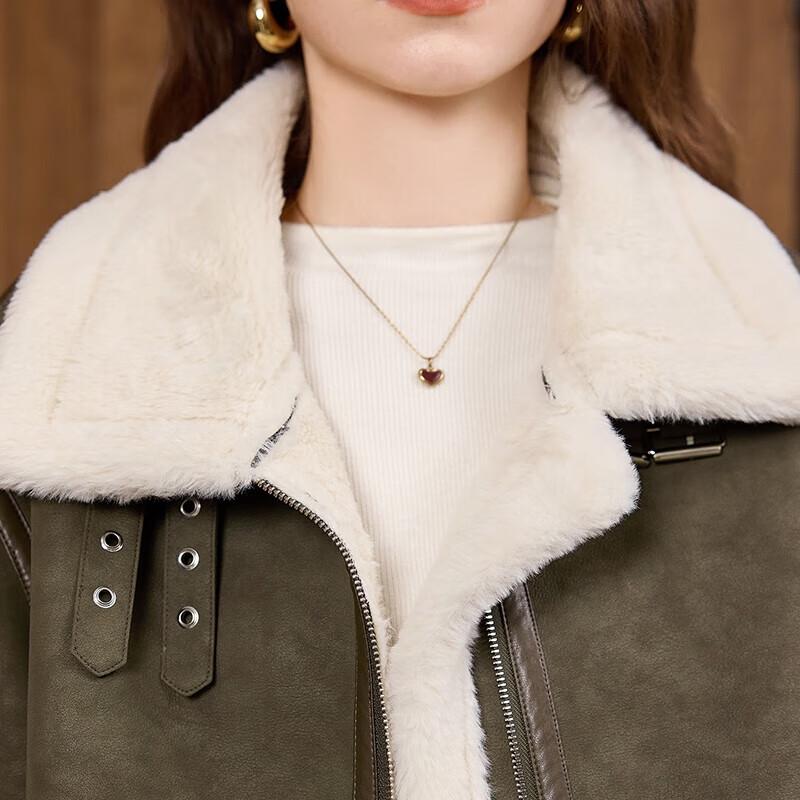 Veste courte d'hiver à revers et fermeture éclair pour femmes