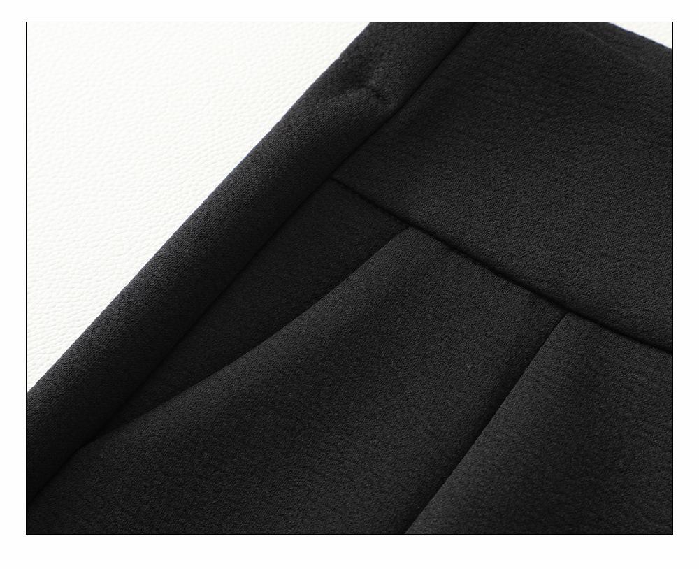 Women's 2024 High-Waisted Black Wide-Leg A-Line Suit Pants for Spring and Autumn.