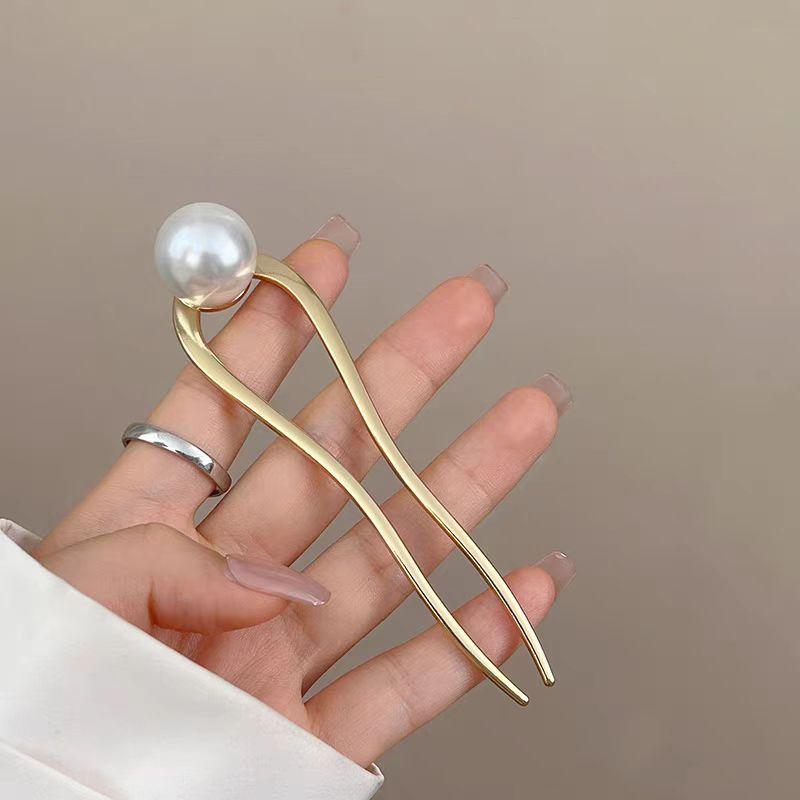 Neuer trendiger U-förmiger Metall-Haarstab für Damen, Luxus-Kristall-Opal-Haarspangen, Haarnadeln, Kopfschmuck, Haarstyling-Werkzeuge