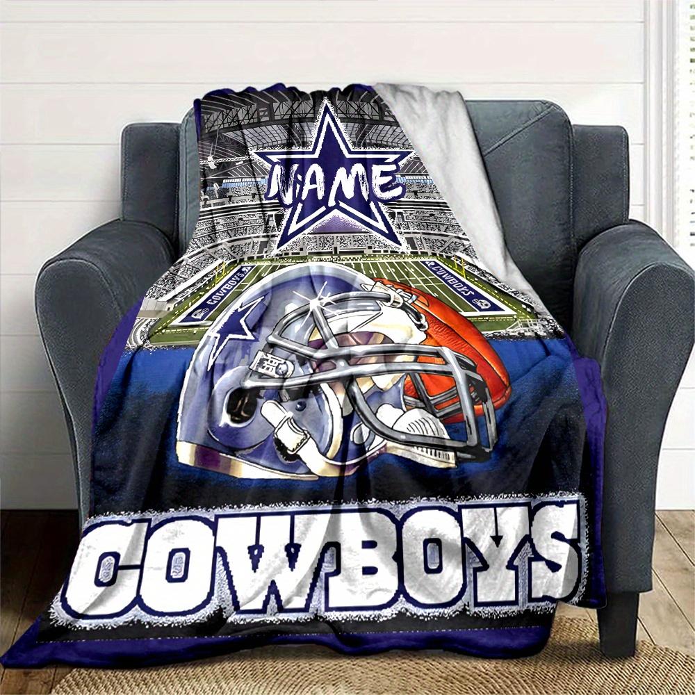 Cowboys Helmet Stadium Star Customized Your Name Blanket Lightweight And Comfortable Warm Blanket Suitable For Bed Home Chair Office Sofa Camping