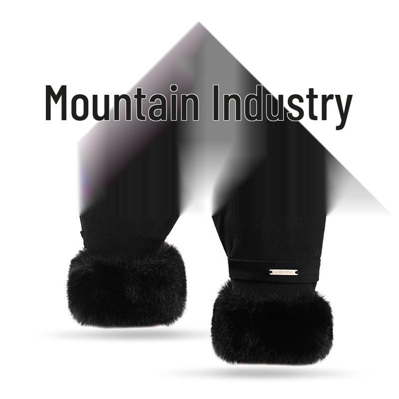 Women's Winter Cycling Gloves: Cold-Proof, Thick, Warm, Cute Suede, Fleece-Lined, Windproof, Touchscreen-Compatible