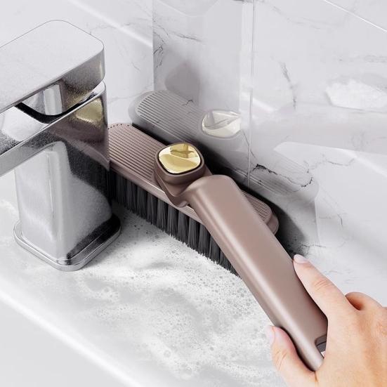 Multifunkční rotační štěrbinový kartáč na čištění štěrbin s ergonomickou rukojetí Tvrdý kartáč na štěrbiny pro čištění štěrbin Nástroj pro čištění domácnosti
