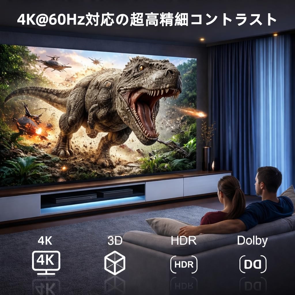 HDMI Splitter, 1 Input, 2 Output, 4K@60Hz Compatible, HDMI Audio Splitter with Downscaler Function, HDMI 2.0b Splitter / 2K@144Hz/1080P@120Hz, Type-C